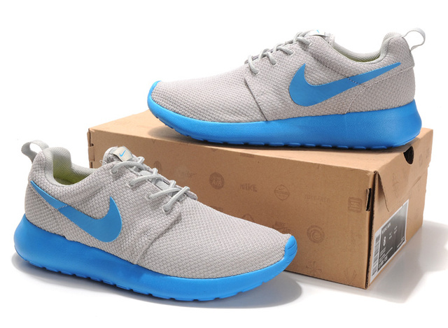 nike Roshe running chaussures hommes gris bleu (3)